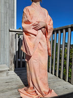 Peach Sunset Wave - Silk Kimono -Updated fit