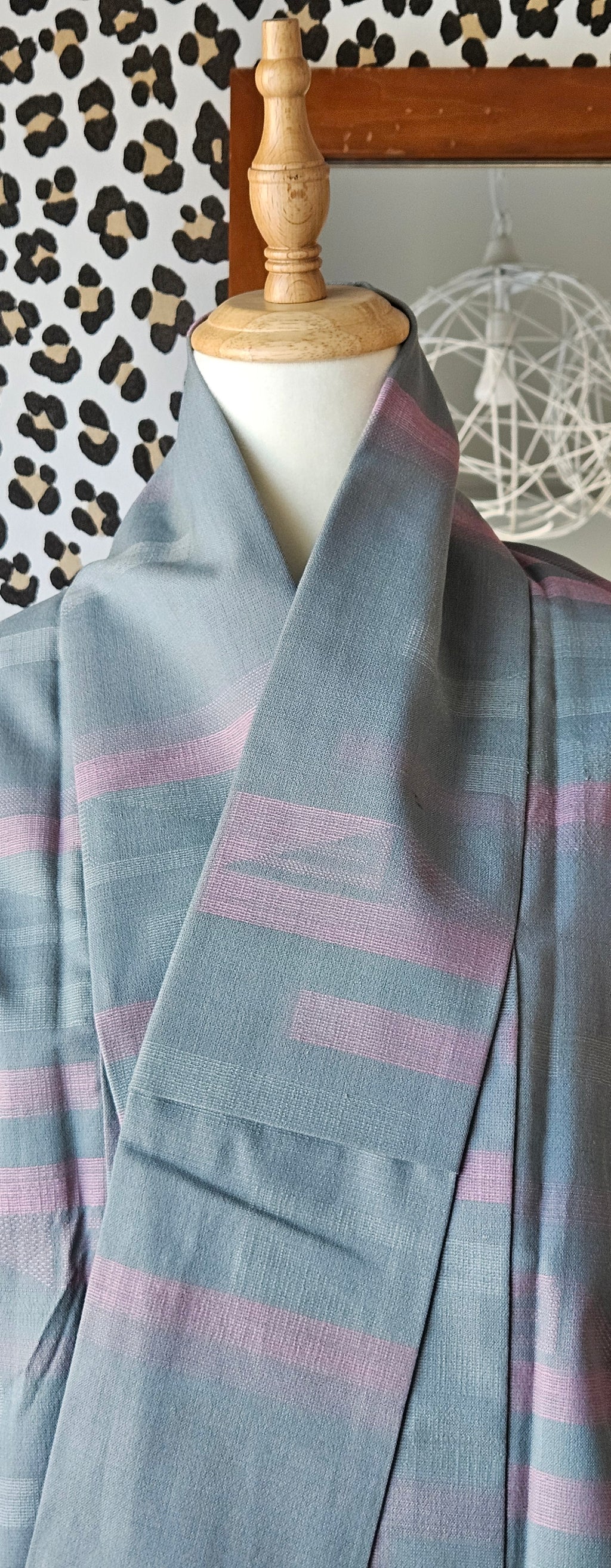 Dusky pink and Grey wool Kimono
