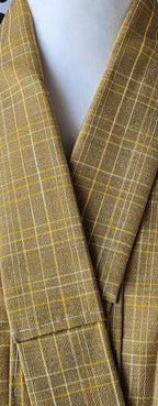 Mustard checker -Wool Kimono