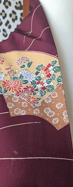 Plum with Gold Fans -Haori