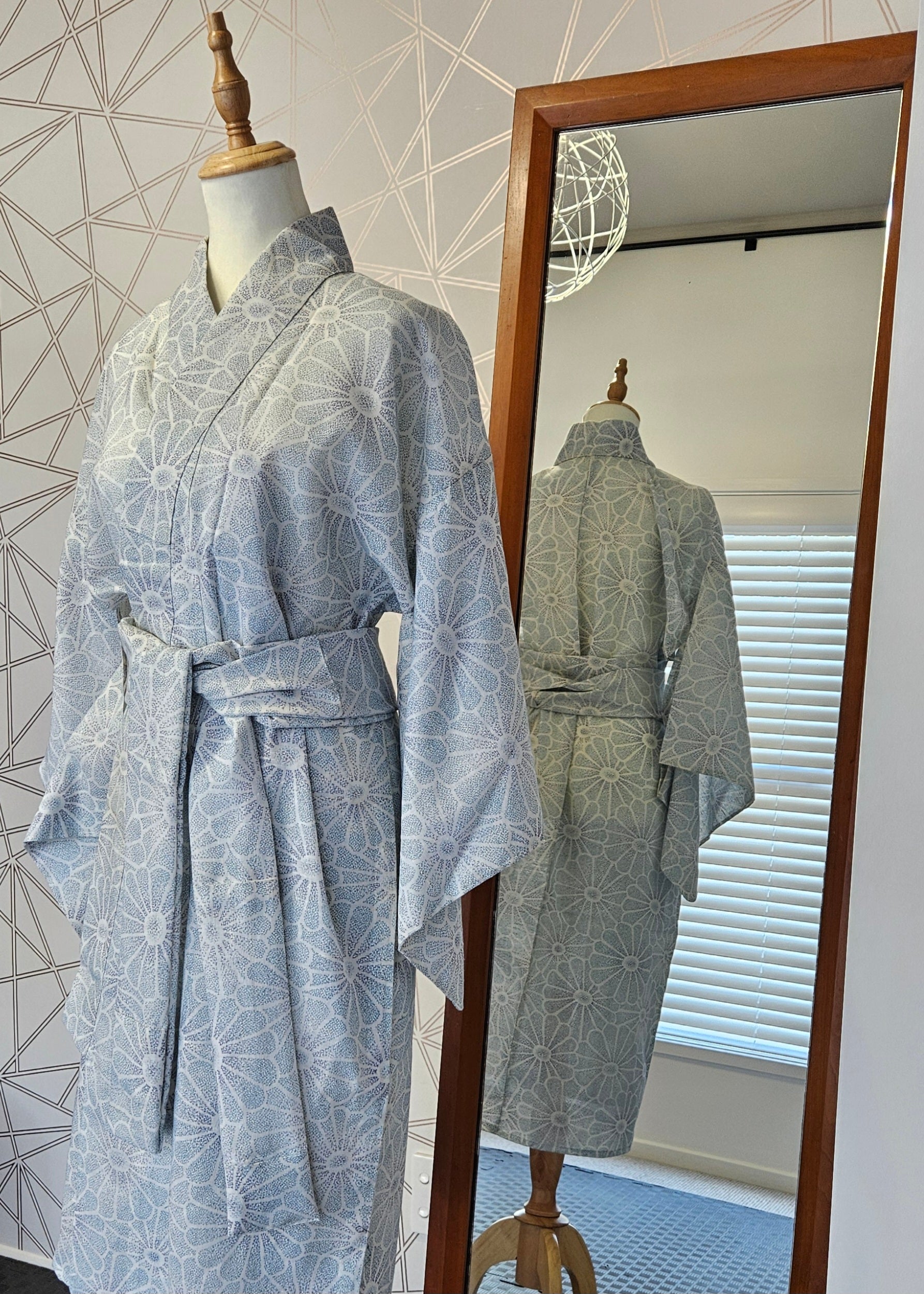 Pale Blue Floral Yukata