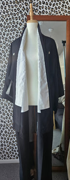 Mens black silk kimono