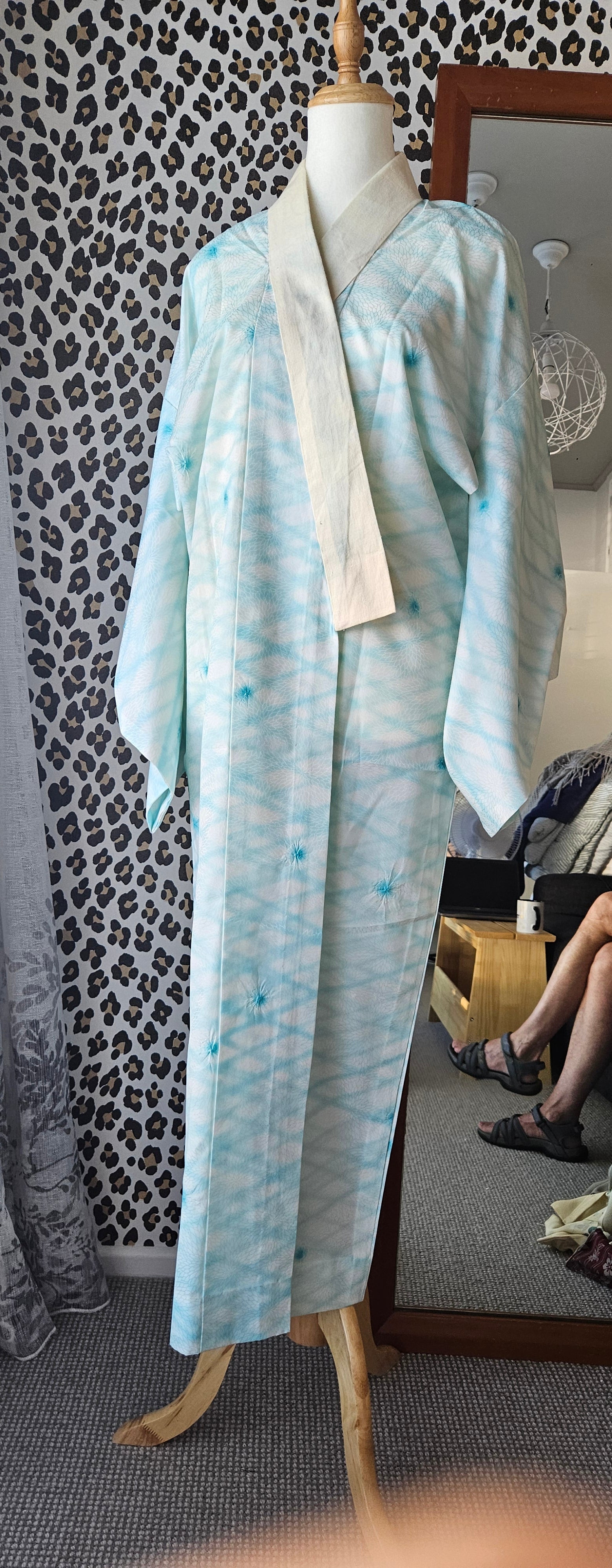 Shibori Teal under Kimono