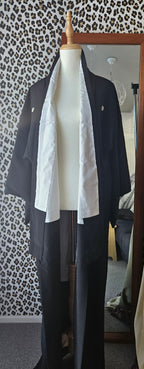 Mens black silk kimono